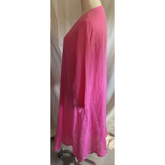 Color Me Cotton CMC Duster Women's Size XL Pink Linen 3/4 Sleeve - Picture 4 of 8